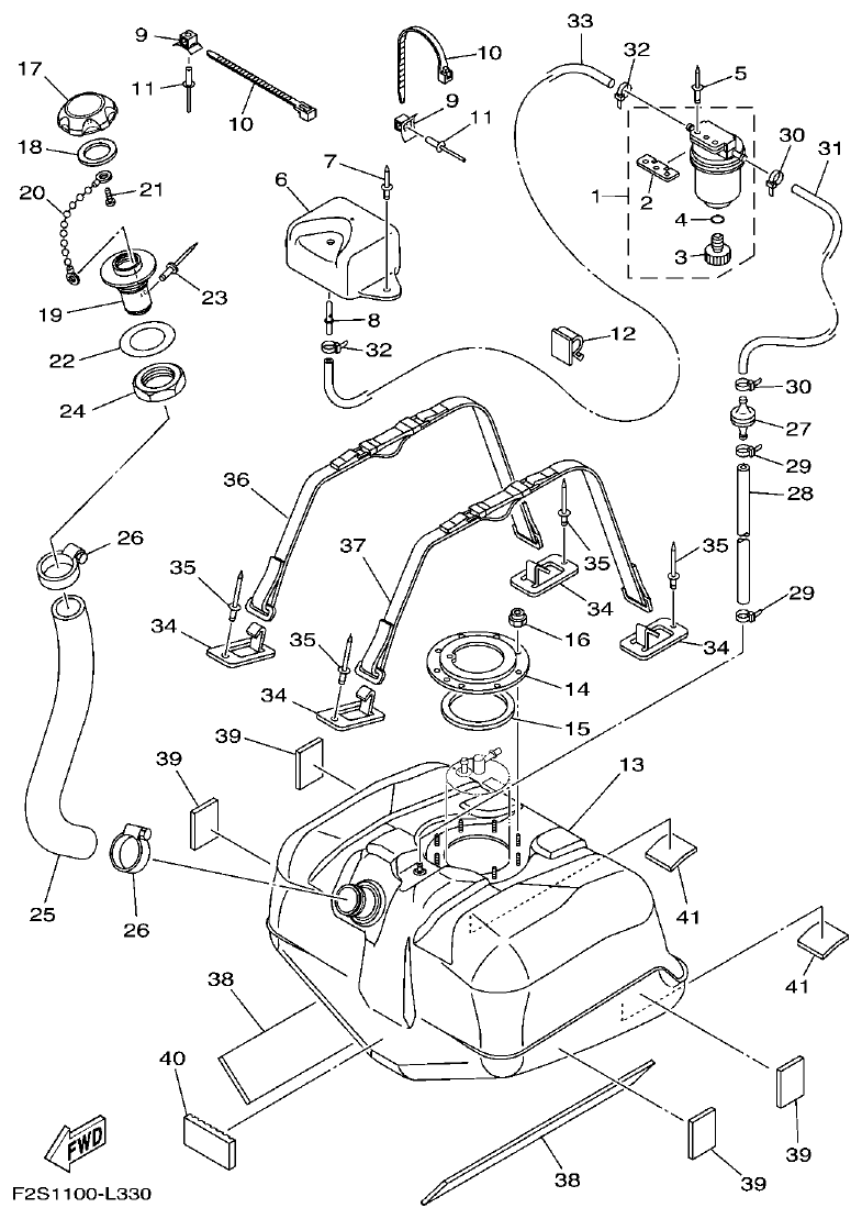 Yamaha FA1800A-M FUEL TANK parts diagram